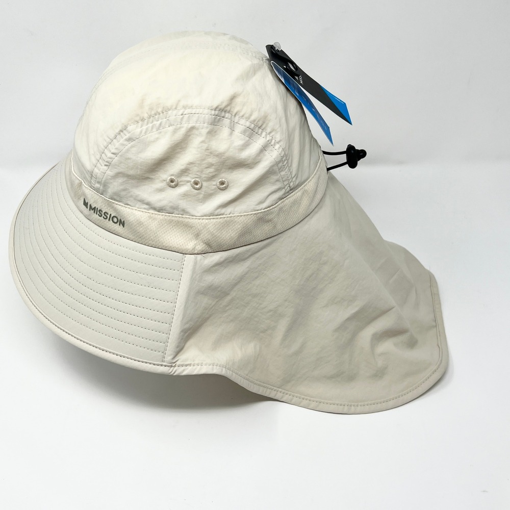 NEW Cooling Mission Polyester Sun Protection Bucket Hat With Neck Cover UPF 50